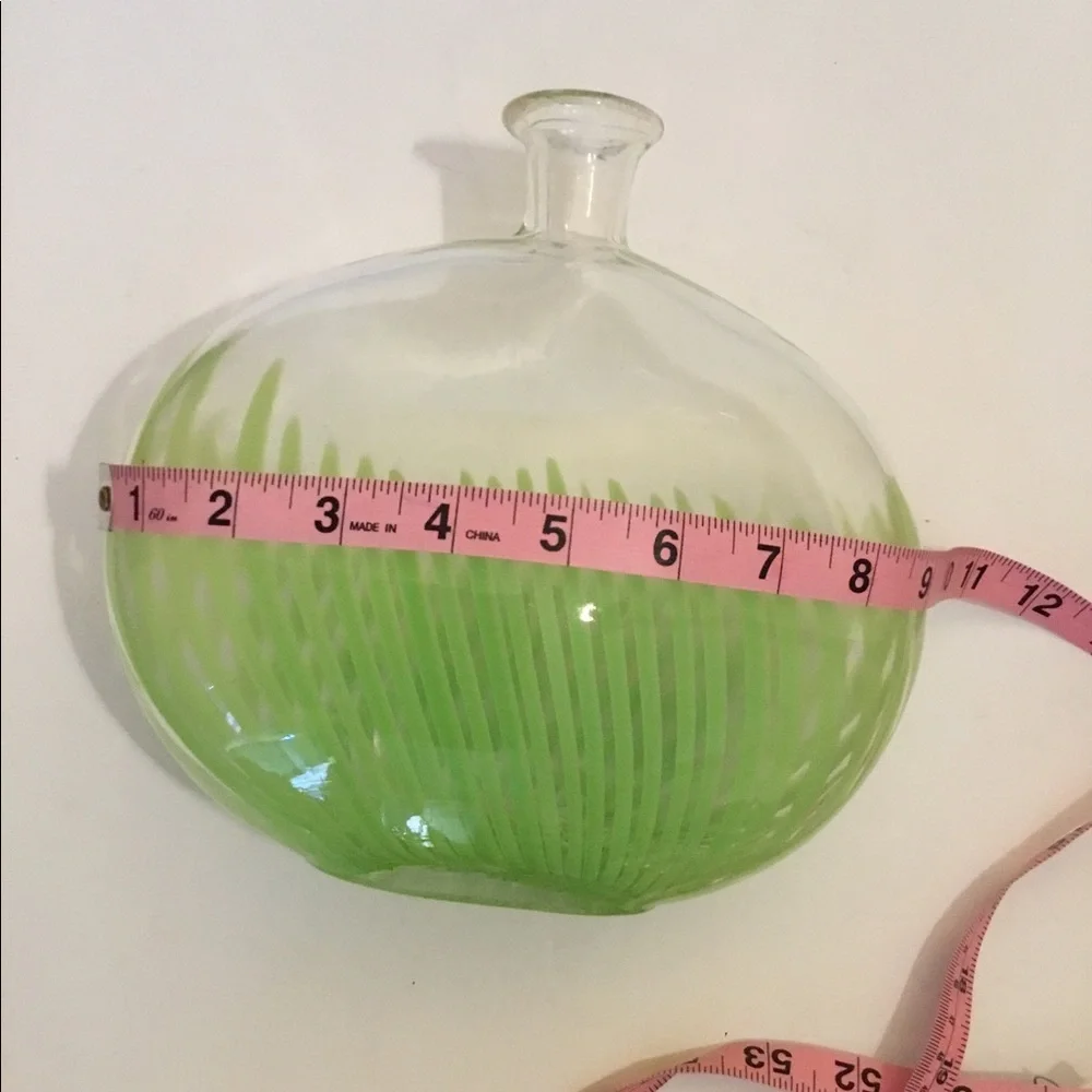 Clear vase with green grass stripes from Pier One